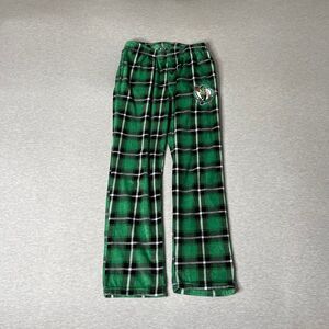 Ultra Game Men’s NBA Boston Celtics Basketball Plaid Print Soft Velour PJ Pants